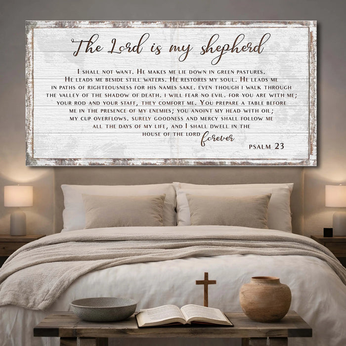 Psalm 23 - The Lord Is My Shepherd Sign III by Tailored Canvases