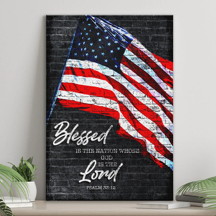Psalm 33:12 - Blessed Is The Nation Sign by Tailored Canvases