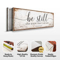 Psalm 46:10 Be Still And Know That I Am God Faith Sign by Tailored Canvases