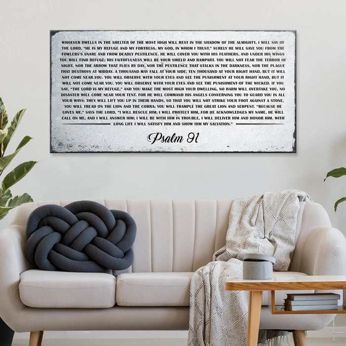 Psalm 91 - Whoever Dwells In The Shelter Of The Most High Sign IV by Tailored Canvases