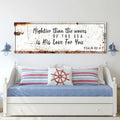 Psalm 93:4 - Mightier Than The Waves Is His Love Rustic Sign by Tailored Canvases