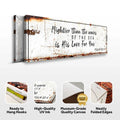 Psalm 93:4 - Mightier Than The Waves Is His Love Rustic Sign by Tailored Canvases
