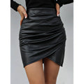 PU Wrap Hem Bodycon Skirt by DailySale