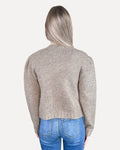 Puff Sleeve Knit Sweater Cardigan - Cafe Latte by Boutique 23