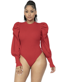 Puff Sleeve Knit Bodysuit by The House of Stylez