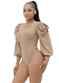 Puff Sleeve Knit Bodysuit by The House of Stylez