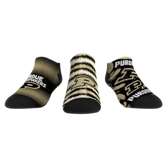 Purdue Boilermakers - Low Cut - Make Some Noise (3-Pack) by Rock 'Em Socks