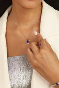 Purple Amethyst Pendant Necklace by Fine Color Jewels