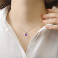Purple Amethyst Pendant Necklace by Fine Color Jewels