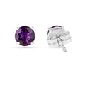 Purple Amethyst Stud Earrings by Fine Color Jewels
