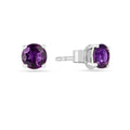 Purple Amethyst Stud Earrings by Fine Color Jewels