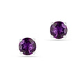 Purple Amethyst Stud Earrings by Fine Color Jewels