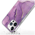 Purple Marble Series Case with Tempered Glass Screen and Camera Protector - iPhone 14 Pro by Zerodamage Sahara Case LLC