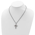 Purple Natural Amethyst Silver Cross Necklace by Fine Color Jewels