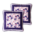 DaDa Bedding Set of 2-Pieces Peachy Blossoms Purple Floral Patchwork Throw Pillow Covers, 18" x 18" - Designed in USA (JHW877) by DaDalogy Bedding Collection