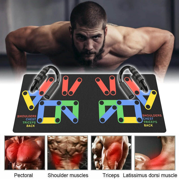 Push Up Bars Stand S Shape Fitness Workout Gym Exercise with Push-Up Training Mat by DailySale