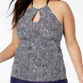 Island Escape Plus Size Mikonos Beach Printed Keyhole Underwire Tankini Top, 16W by Vanessa Jane