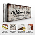 PWhitetails and Whiskey Sign: Perfect for Personalized Basement Bar Sign and Man Cave Wall Decor by Tailored Canvases