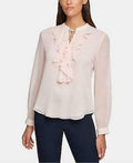 Tommy Hilfiger Ruffled Split-Neck Blouse, Size Medium by Vanessa Jane