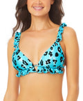 California Waves Juniors Ruffled Triangle Bikini Top, Size XL by Vanessa Jane