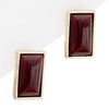 Quartz Rectangle Stud Earrings