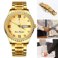 Quartz Watch Luxury Crystal Rhinestone Gold Steel