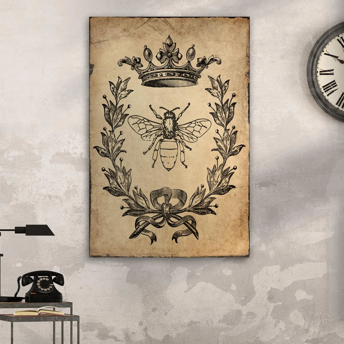 Queen Bee Vintage Painting Canvas Wall Art by Tailored Canvases