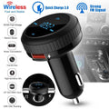Quick Charge 3.0 Car Charger Wireless 4.2 FM Transmitter 23W 3A Dual USB by DailySale