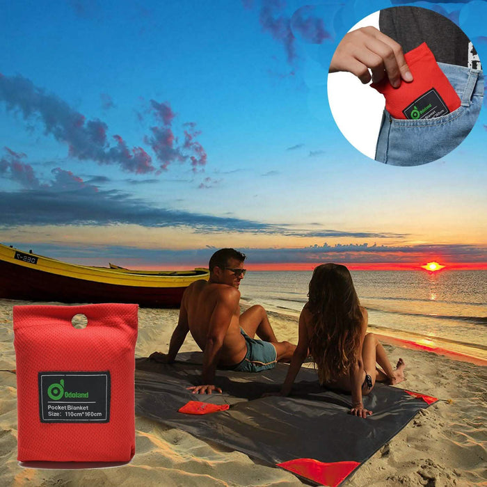 Quick Drying Mat Waterproof Picnic Sheet Beach Blanket Pocket Sand Pad by DailySale