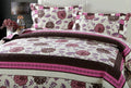 DaDa Bedding Bohemian Purple Blooms Floral Garden Pink Brown Bedspread Set (KBJ1629) by DaDalogy Bedding Collection