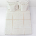 DaDa Bedding Elegant White Floral Beige Matelassé 100% Cotton Coverlet 5Pcs Bedspread Set - King Size (DXJ101796) by DaDalogy Bedding Collection