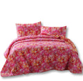DaDa Bedding Lovely Pop of Colors Lightweight Reversible Quilted Bedspread Set (KBJ1625) by DaDalogy Bedding Collection