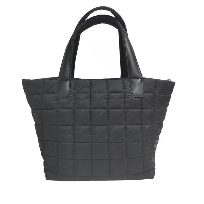 Quilted Nylon Zip-Top Tote Bag for Women – Lightweight 16″ Laptop Work & Travel Tote by MiamiLeathers.com