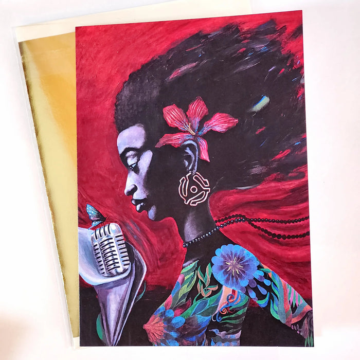 'QUINTESSENTIAL SOUL LP' S. Ross Browne Greeting Card: 5x7 Frame Ready by Adiva Naturals