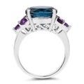 6.60 Carat Genuine London Blue Topaz & Amethyst .925 Sterling Silver Ring by Bids.com