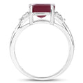 4.49 Carat Glass Filled Ruby and White Topaz .925 Sterling Silver Ring by Bids.com