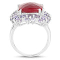 15.13 Carat Dyed Ruby & Tanzanite .925 Sterling Silver Ring by Bids.com