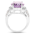 8.98 Carat Genuine Amethyst & White Topaz .925 Sterling Silver Ring by Bids.com