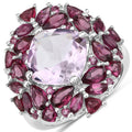 8.19 Carat Genuine Pink Amethyst and Rhodolite .925 Sterling Silver Ring by Bids.com