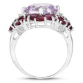 8.19 Carat Genuine Pink Amethyst and Rhodolite .925 Sterling Silver Ring by Bids.com