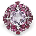 8.19 Carat Genuine Pink Amethyst and Rhodolite .925 Sterling Silver Ring by Bids.com