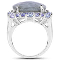 13.99 Carat Genuine Labradorite and Tanzanite .925 Sterling Silver Ring by Bids.com