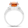 3.94 Carat Genuine Madeira Citrine & White Topaz .925 Sterling Silver Ring by Bids.com