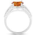 2.81 Carat Genuine Citrine and White Topaz .925 Sterling Silver Ring by Bids.com