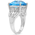 10.30 Carat Genuine Swiss Blue Topaz .925 Sterling Silver Ring by Bids.com