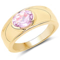 14K Yellow Gold Plated 2.40 Carat Genuine Kunzite .925 Sterling Silver Ring by Bids.com