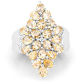 3.54 Carat Genuine Citrine and White Topaz .925 Sterling Silver Ring by Bids.com