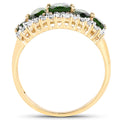 18K Yellow Gold Plated 2.70 Carat Genuine Chrome Diopside and White Topaz .925 Sterling Silver Ring by Bids.com