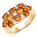 14K Yellow Gold Plated 2.48 Carat Genuine Citrine & White Topaz .925 Sterling Silver Ring by Bids.com