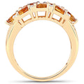 14K Yellow Gold Plated 2.48 Carat Genuine Citrine & White Topaz .925 Sterling Silver Ring by Bids.com